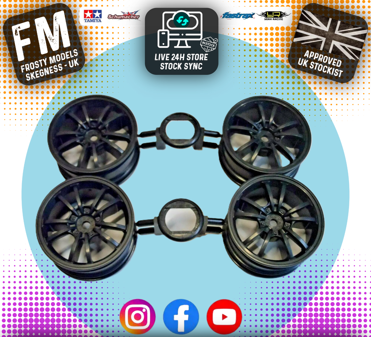 TAMIYA - RC 1/10 TOURING CAR WHEELS (25mm wide) - 10 SPOKE (BLACK) (4PCS