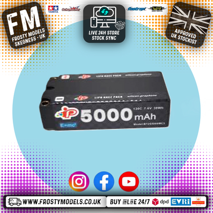 Intellect - LiPo LiHV 5000mAh 2S Battery 7.6V (L93xW47xH25.1mm Shorty) IPBT2S5000MC3