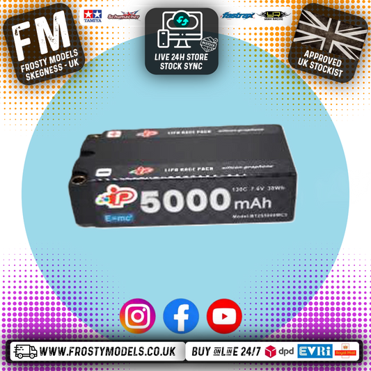 Intellect - LiPo LiHV 5000mAh 2S Battery 7.6V (L93xW47xH25.1mm Shorty) IPBT2S5000MC3