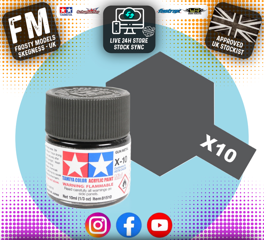 TAMIYA - X ACRYLIC GLOSS HAND/AIRBRUSH PAINT (10ML) X1 TO X34 ALL COLOURS LISTING