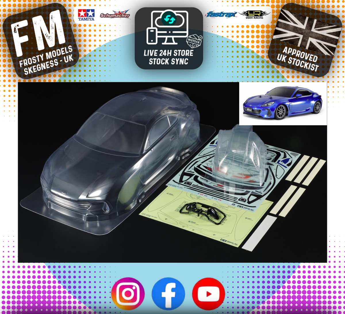 TAMIYA - Body Set Subaru BRZ (ZD8) 190MM WIDE - 1/10TH RC CAR BODY (WITH WHEELBASE 257mm - FITS ALL TT02, TT01 ETC) 300051677
