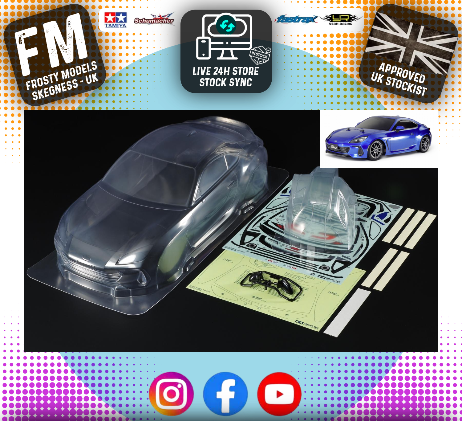 TAMIYA - Body Set Subaru BRZ (ZD8) 190MM WIDE - 1/10TH RC CAR BODY (WITH WHEELBASE 257mm - FITS ALL TT02, TT01 ETC) 300051677