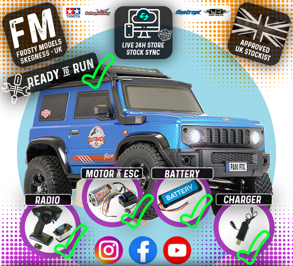 FTX - OUTBACK 3.0 PASO RC RTR 1:10 RC TRAIL ROCK CRAWLER - BLUE - FTX5593B