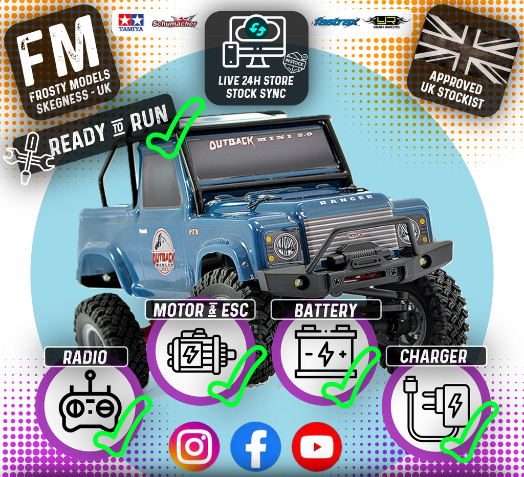 FTX - OUTBACK MINI (1:24TH SCALE) 2.0 RANGER - READY-TO-RUN - DARK BLUE - FTX5507DB