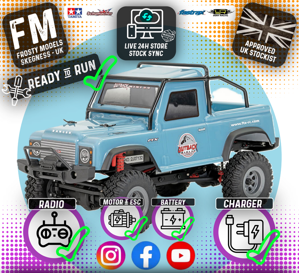 FTX - OUTBACK MINI (1:24TH SCALE) 2.0 RANGER - READY-TO-RUN - LIGHT BLUE - FTX5507LB