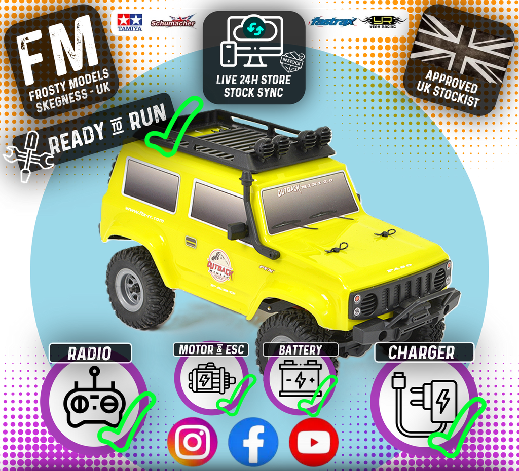 FTX - OUTBACK MINI (1:24TH SCALE) 2.0 PASO - READY-TO-RUN W/PARTS- YELLOW - FTX5508Y