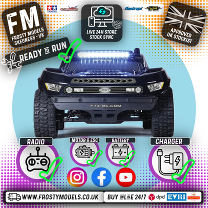 FTX - APACHE 1/10 BRUSHLESS TROPHY (SHORT COURSE) RC 4WD TRUCK RTR W/LIPO & BALANCE CHARGER - BLUE - FTX5498B