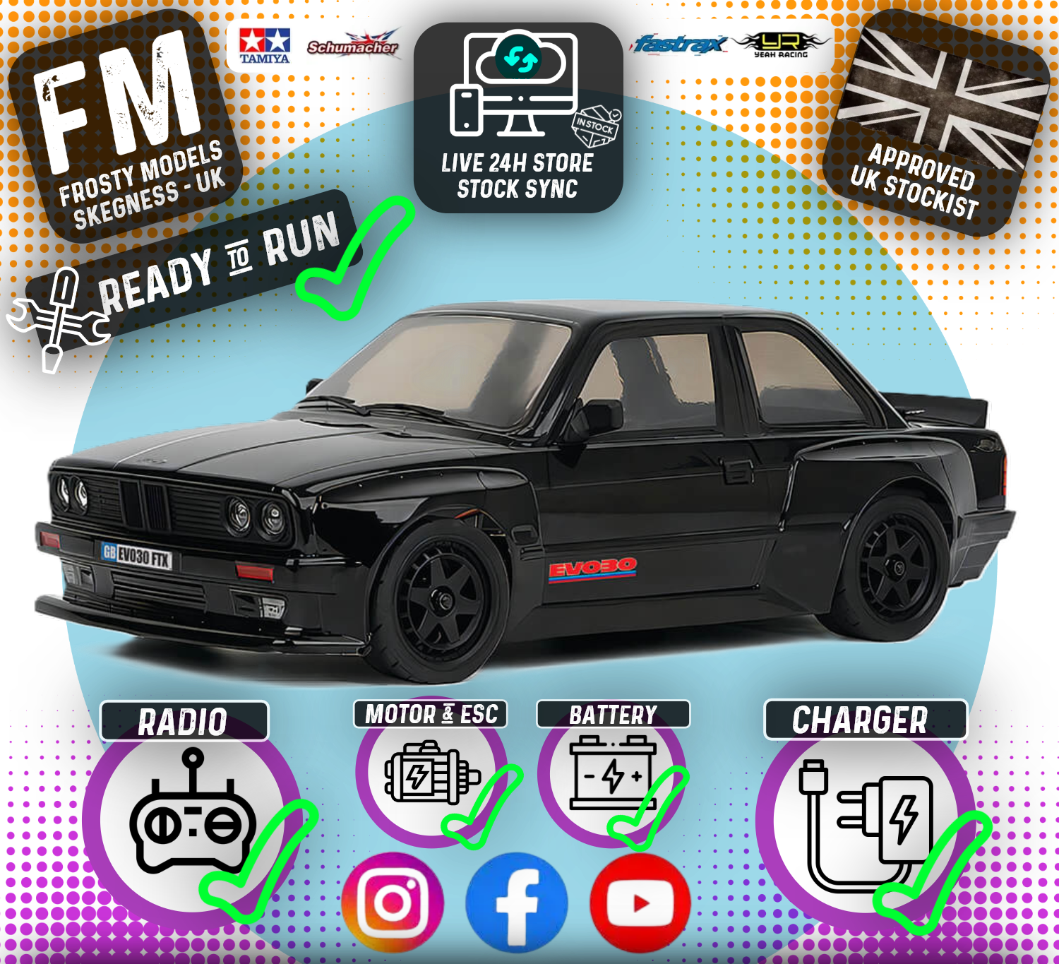 FTX - EVO30 1/10 (BRUSHED MOTOR) 4WD STREET RC CAR 100% RTR - BLACK - FTX5491BK