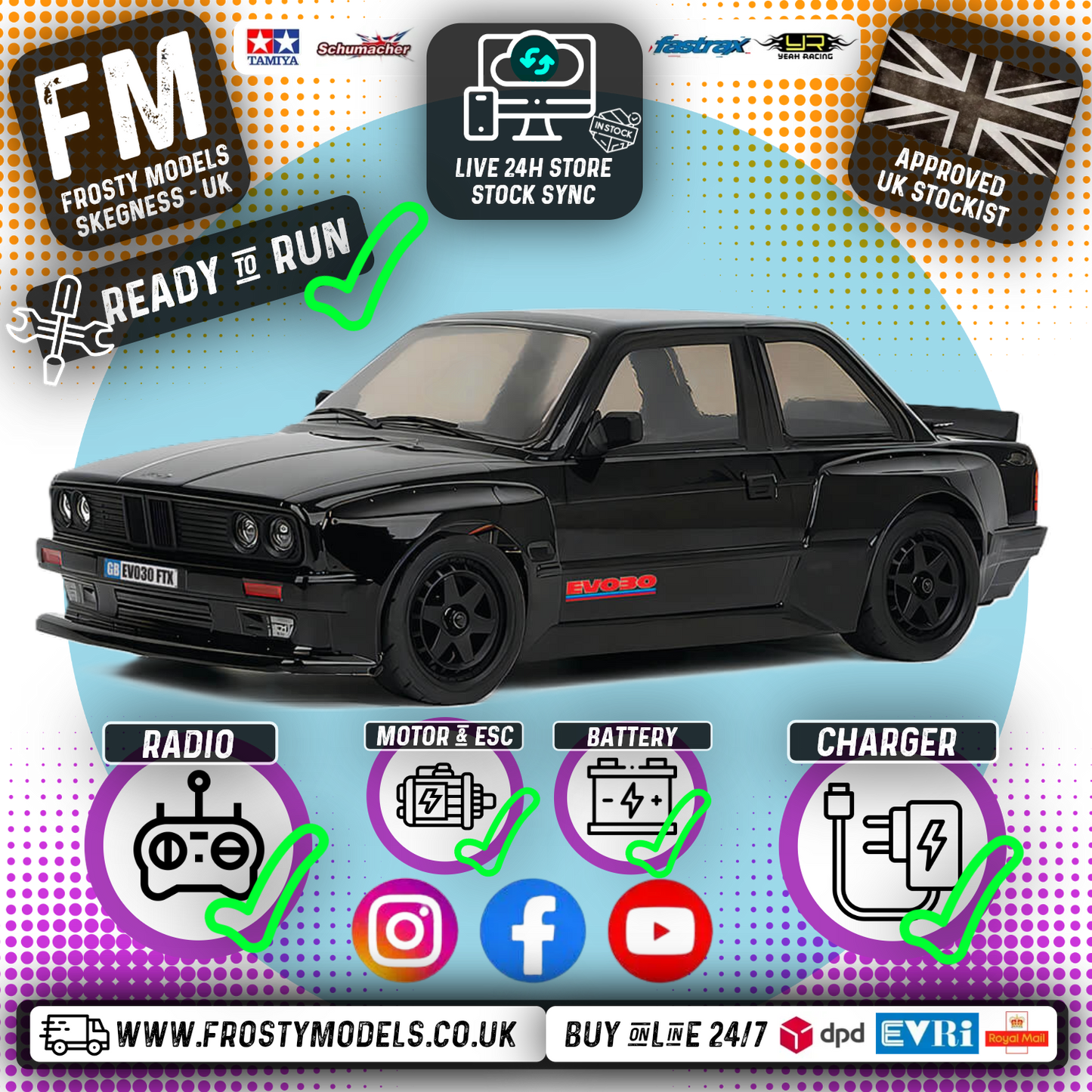FTX - EVO30 1/10 (BRUSHED MOTOR) 4WD STREET RC CAR 100% RTR - BLACK - FTX5491BK