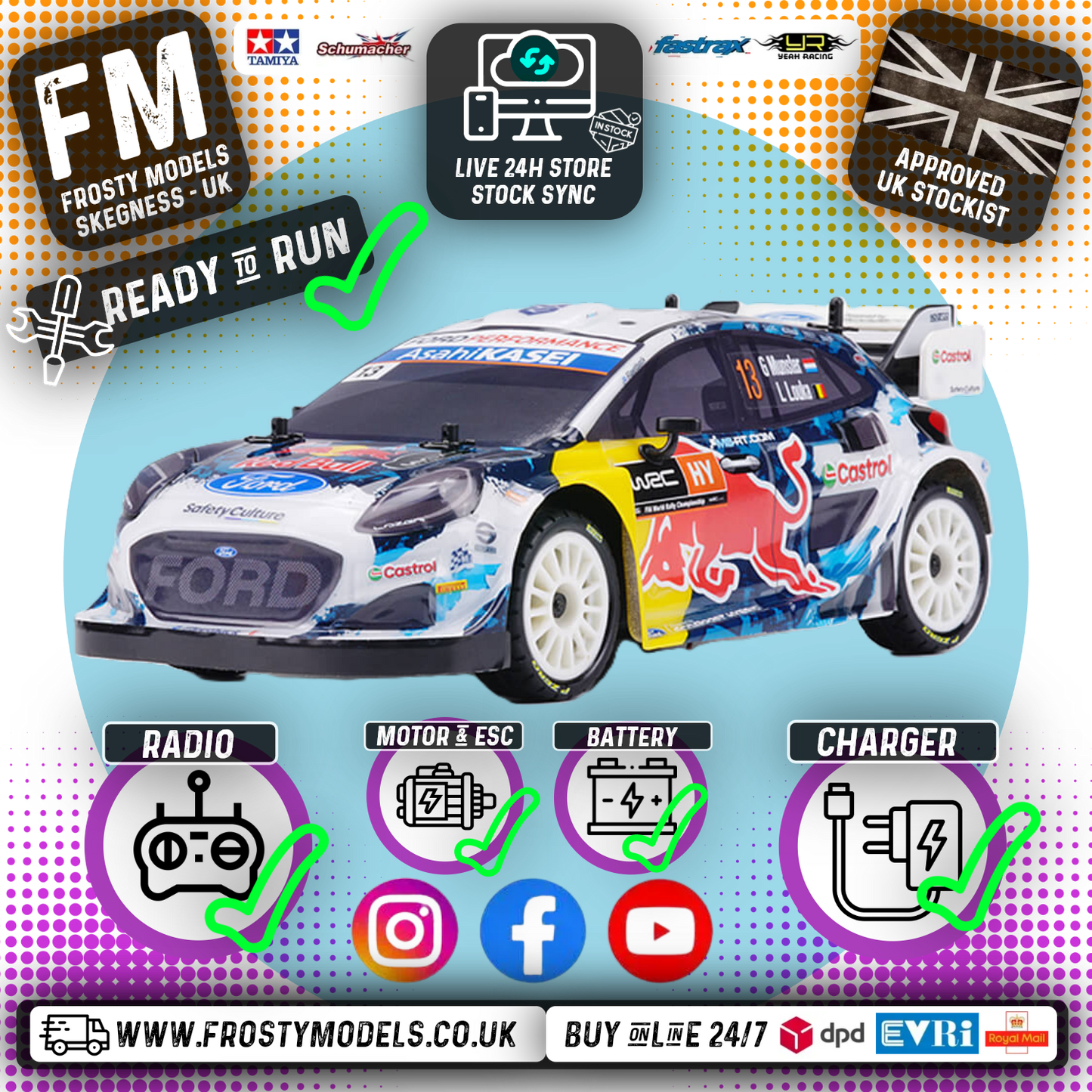 CARISMA - GT242.0 M-SPORT 2024 PUMA HYBRID RALLY1 - 1/24 (MICRO SCALE BRUSHLESS MOTOR) Ready To Race - CA83268