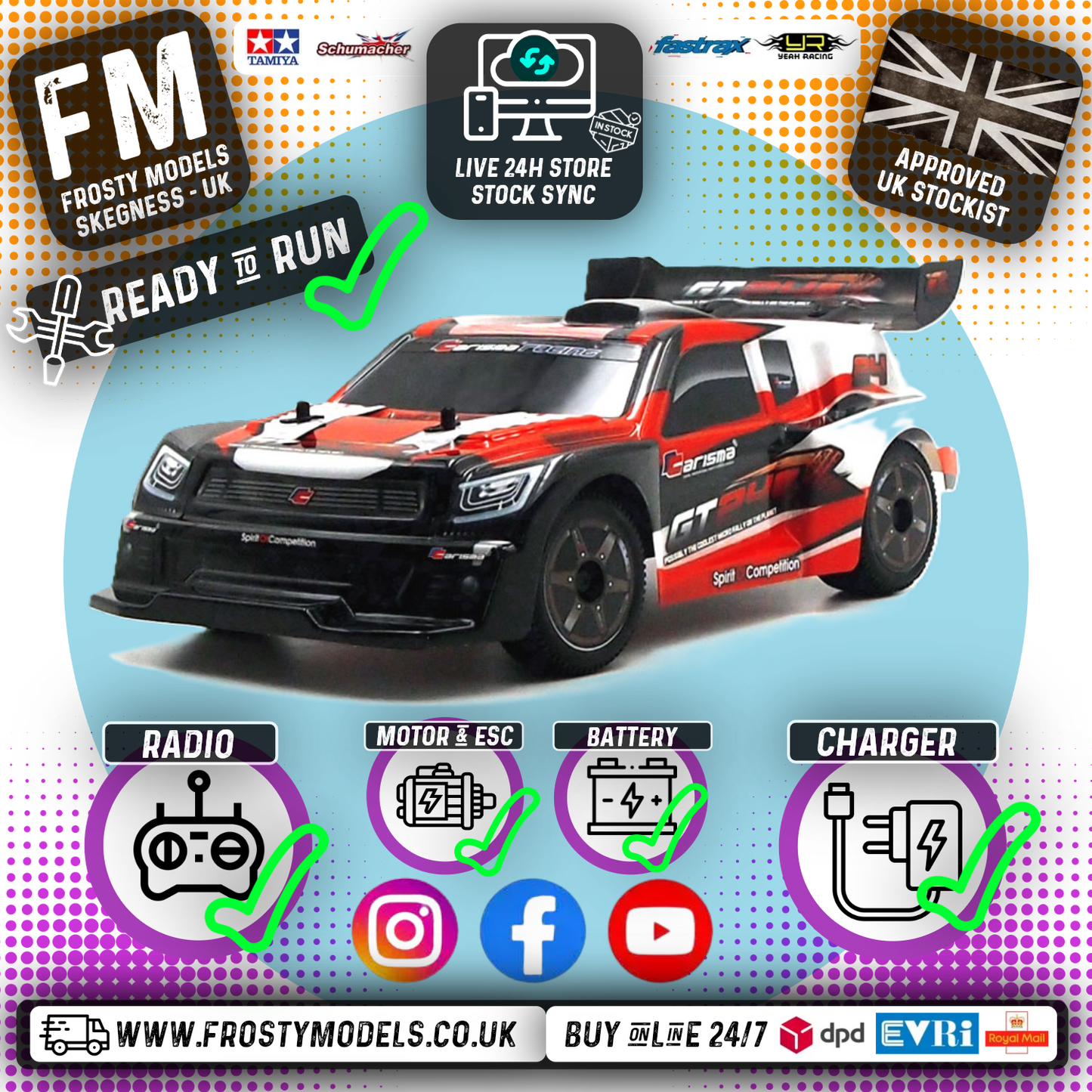 CARISMA - GT24R Rally Car 4WD - 1/24 (MICRO SCALE BRUSHLESS MOTOR) Ready To Race - CA57968