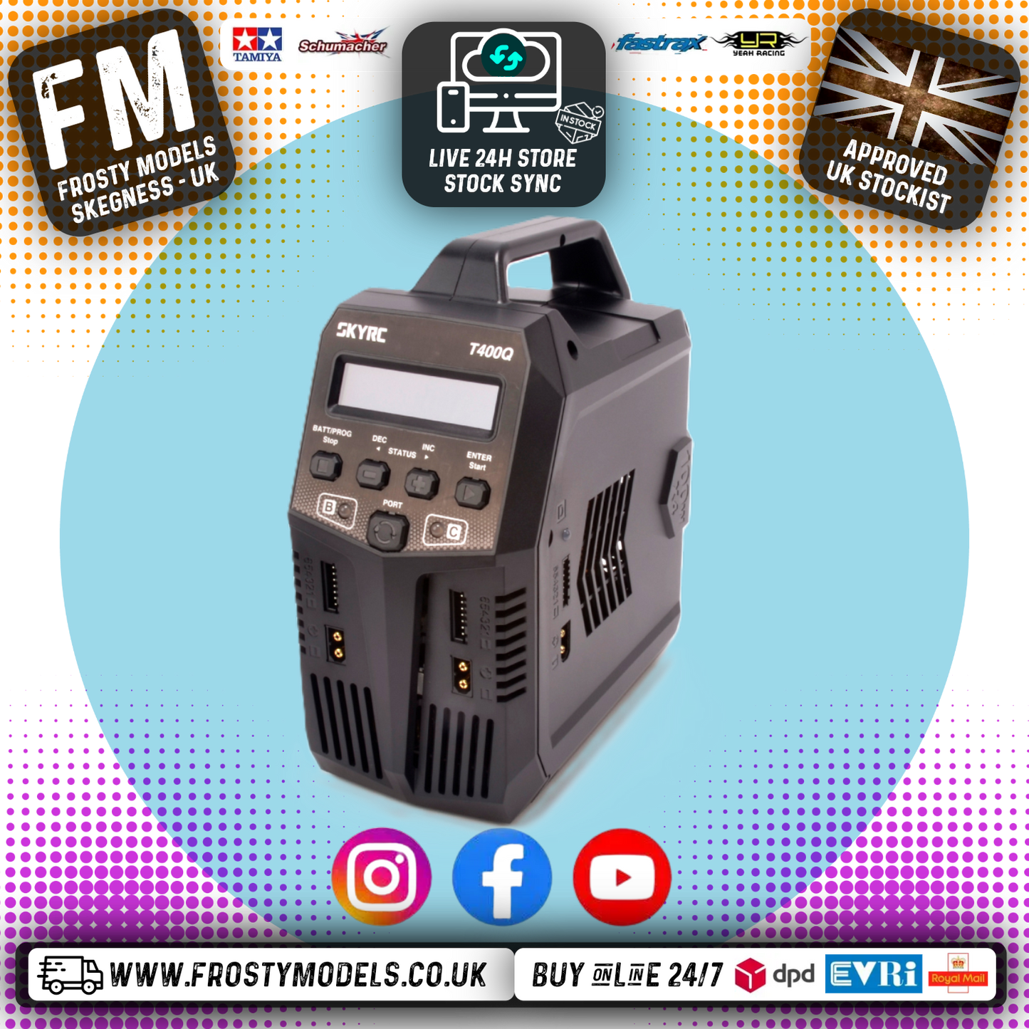 SKY RC - T400Q 4X 100W PER PORT AC/DC LIPO/LIFE/NIMH/LIHV QUAD Charger - SK-100189