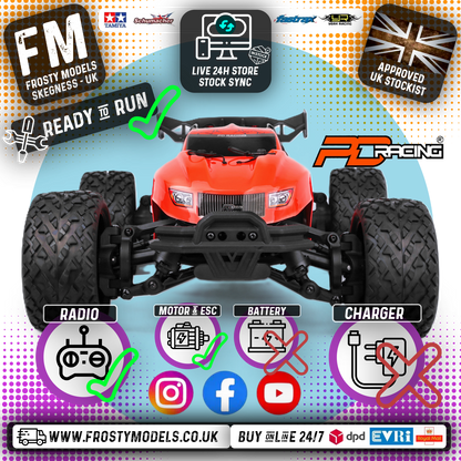 PD RACING - 1/10 4wd Radio Controlled RC BASHER Truck TR10 4S Brushless Truggy (55MPH) - PD861R (No battery (IC5 plug fitted) or charger included)