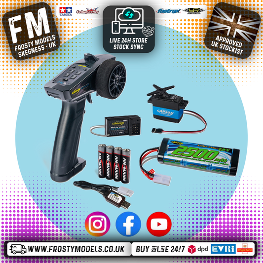 Carson - RC Starter Set Combo - Reflex Radio, Servo, Batteries & Charger - C500099