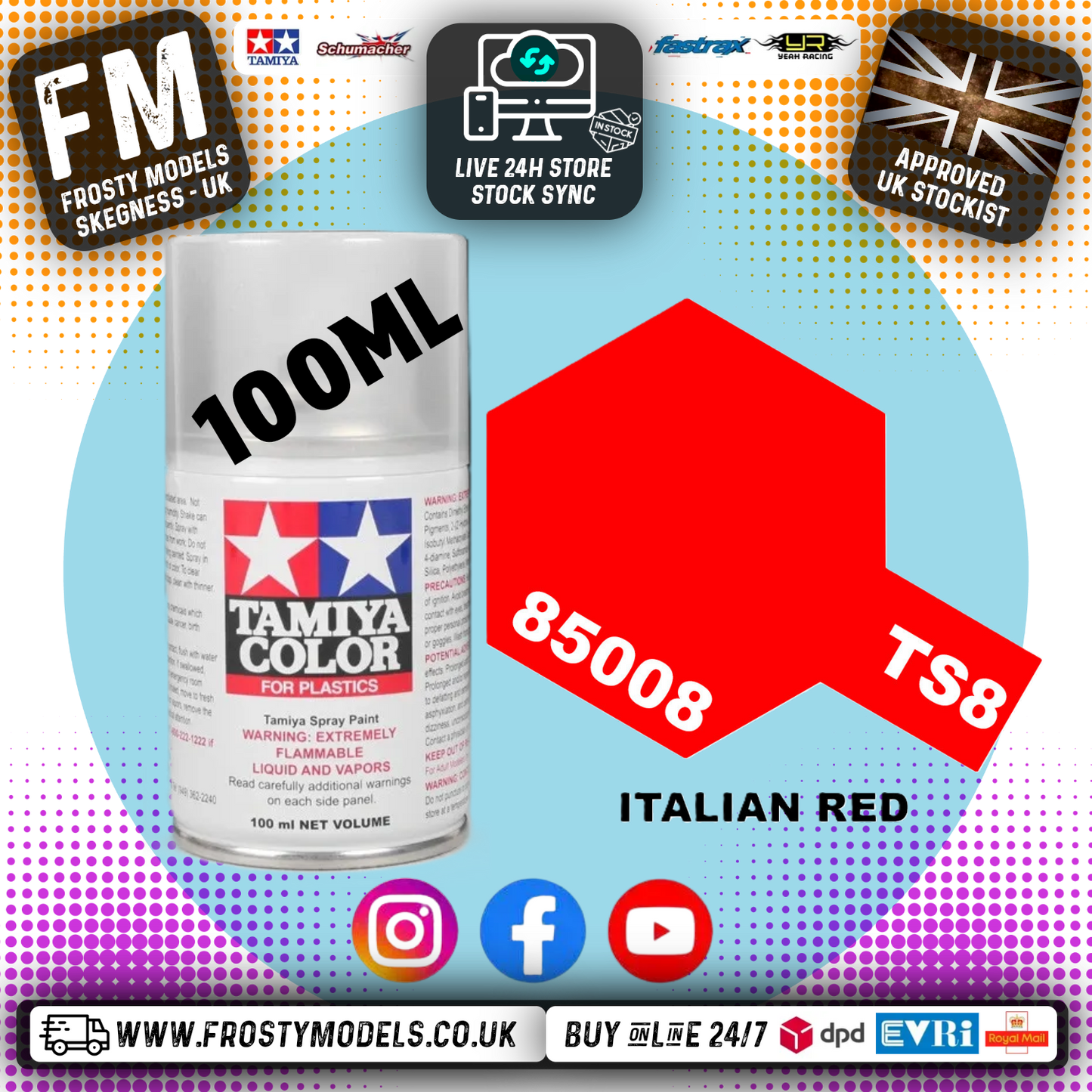 TAMIYA - TS SPRAY PAINT - Ts-8 Italian Red