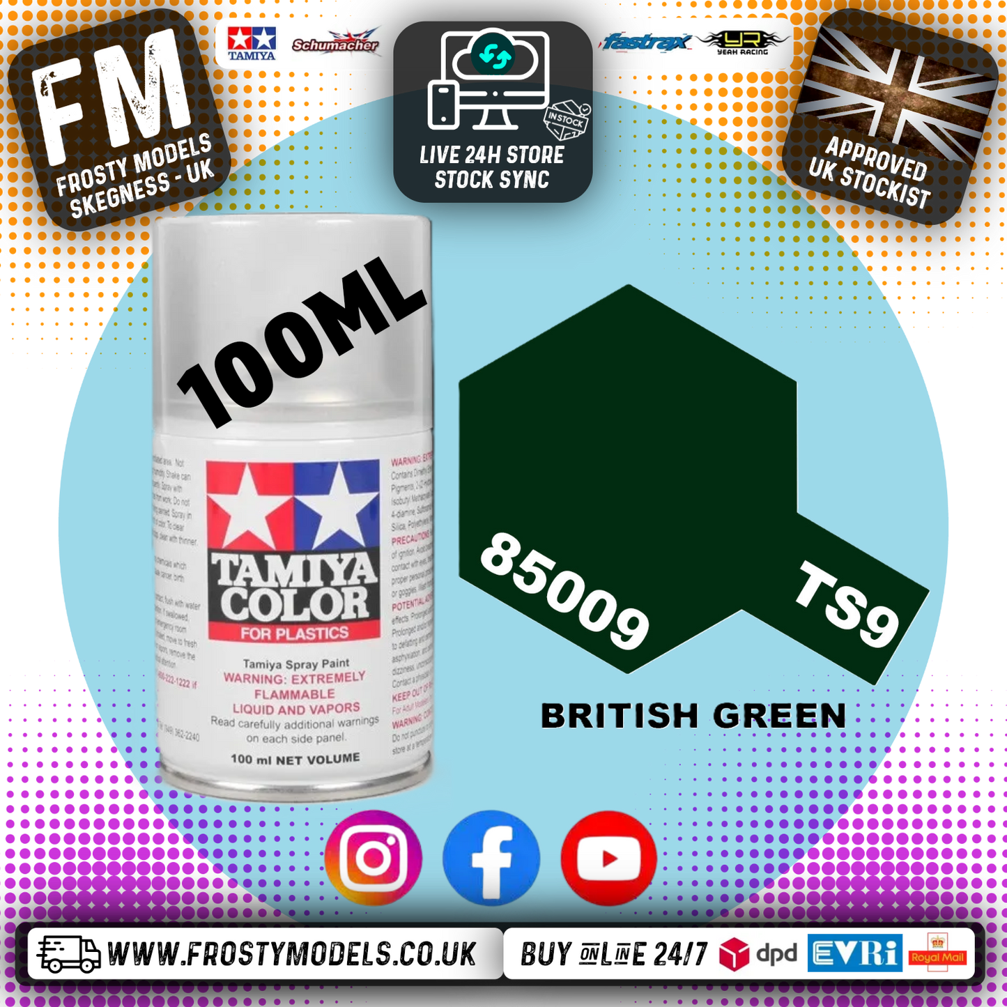 TAMIYA - TS SPRAY PAINT - Ts-9 British Green