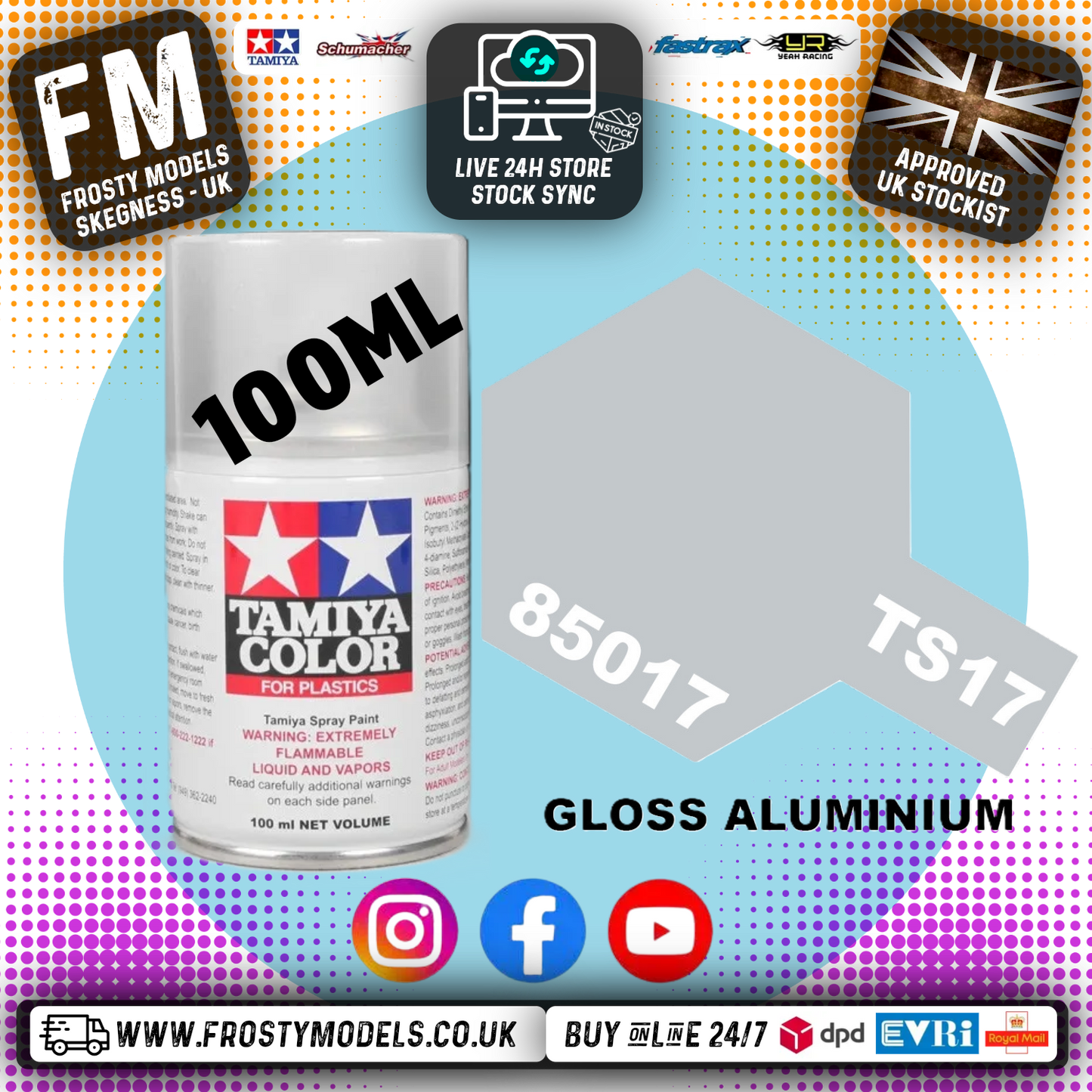 TAMIYA - TS SPRAY PAINT - Ts-17 Gloss Aluminium