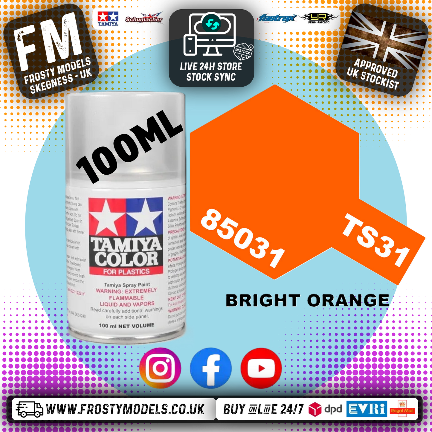 TAMIYA - TS SPRAY PAINT - Ts-31 Bright Orange