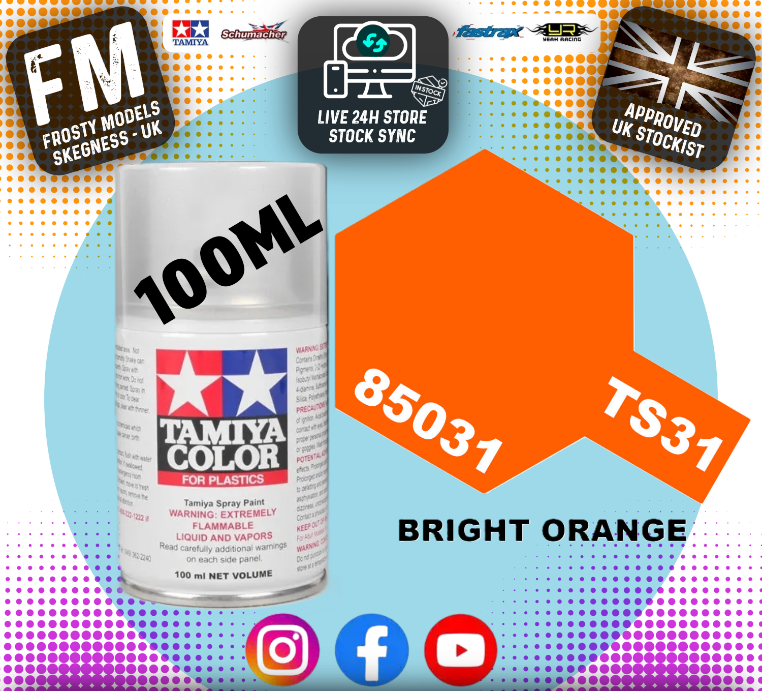 TAMIYA - TS SPRAY PAINT - Ts31 Bright Orange