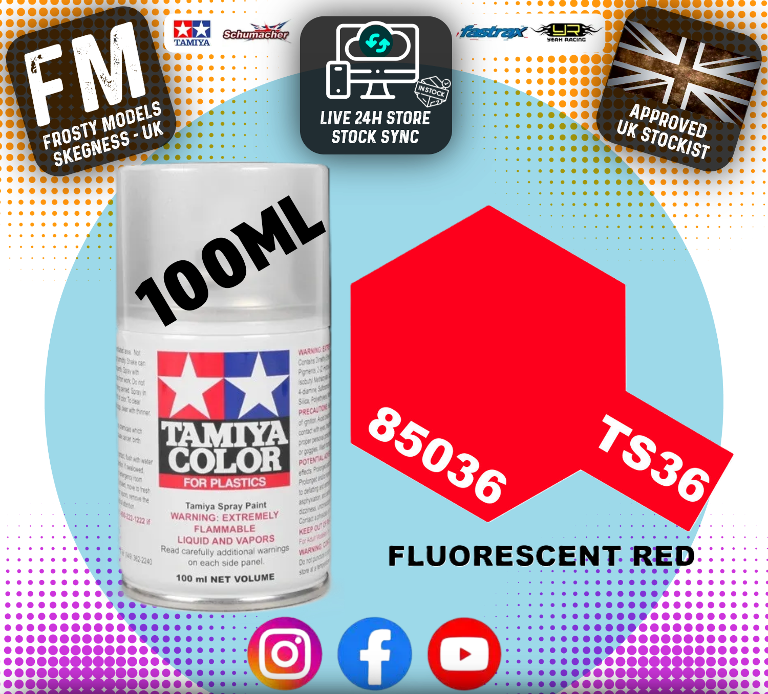 TAMIYA - TS SPRAY PAINT - Ts36 Flourescent Red