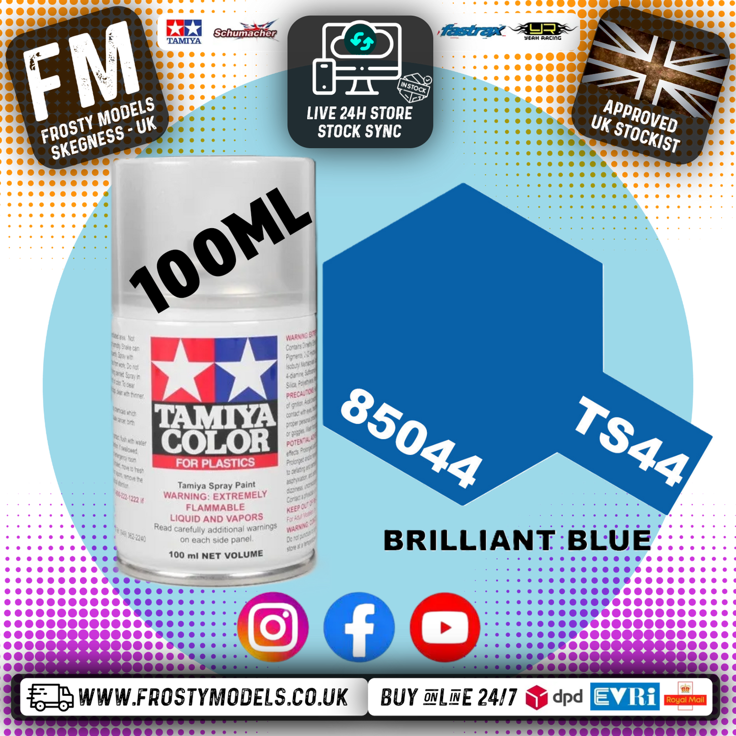TAMIYA - TS SPRAY PAINT - Ts-44 Brilliant Blue