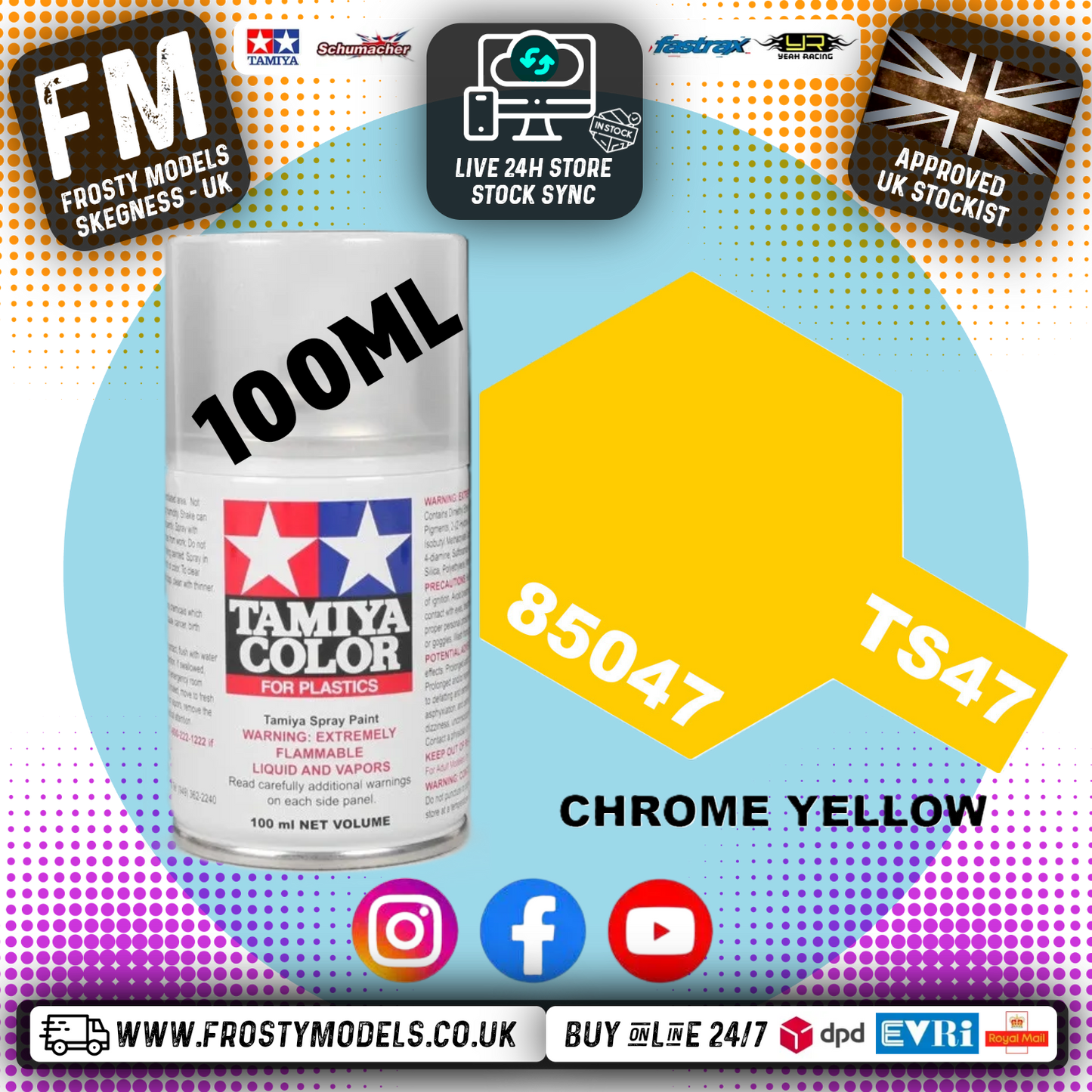 TAMIYA - TS SPRAY PAINT - Ts-47 Chrome Yellow