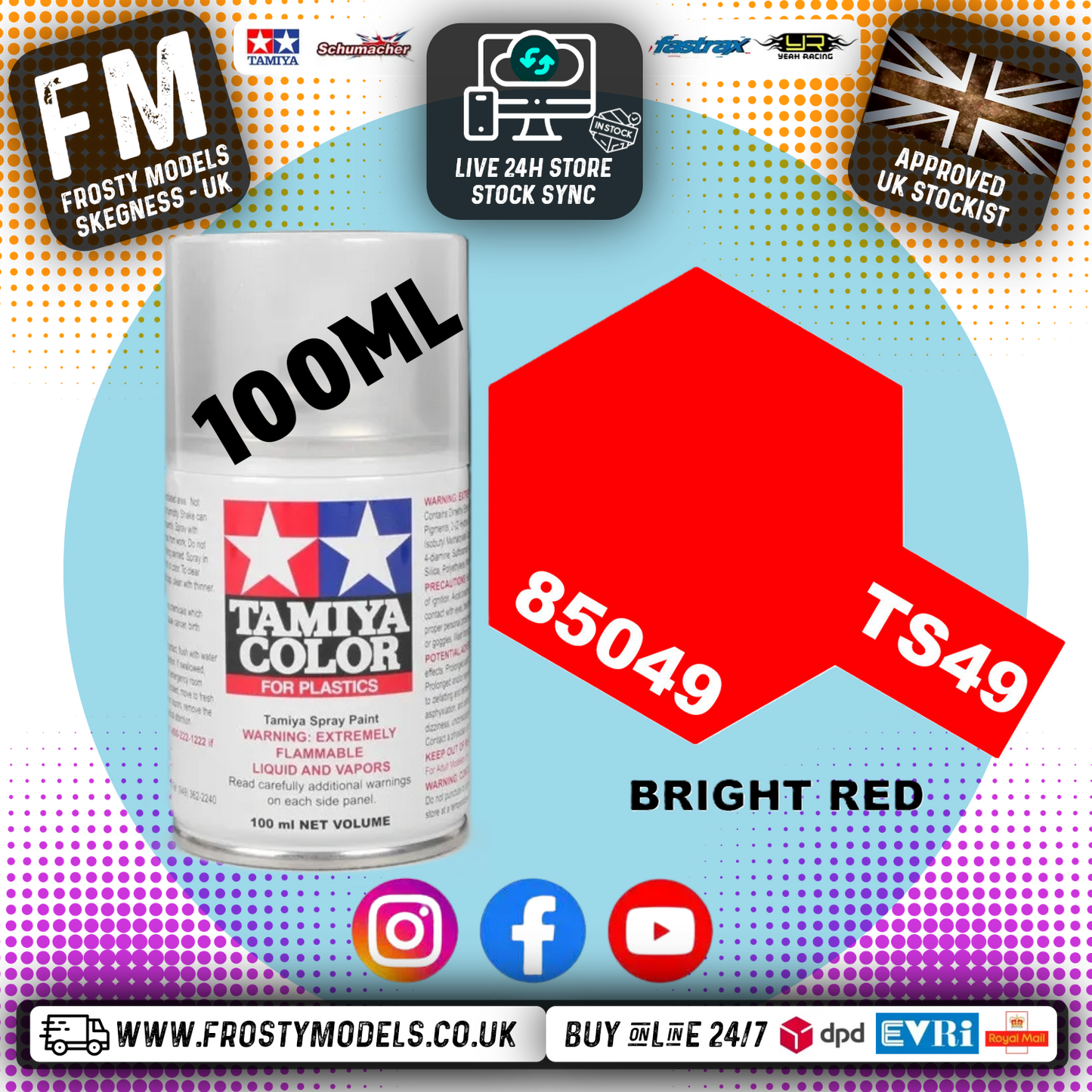 TAMIYA - TS SPRAY PAINT - Ts-49 Bright Red