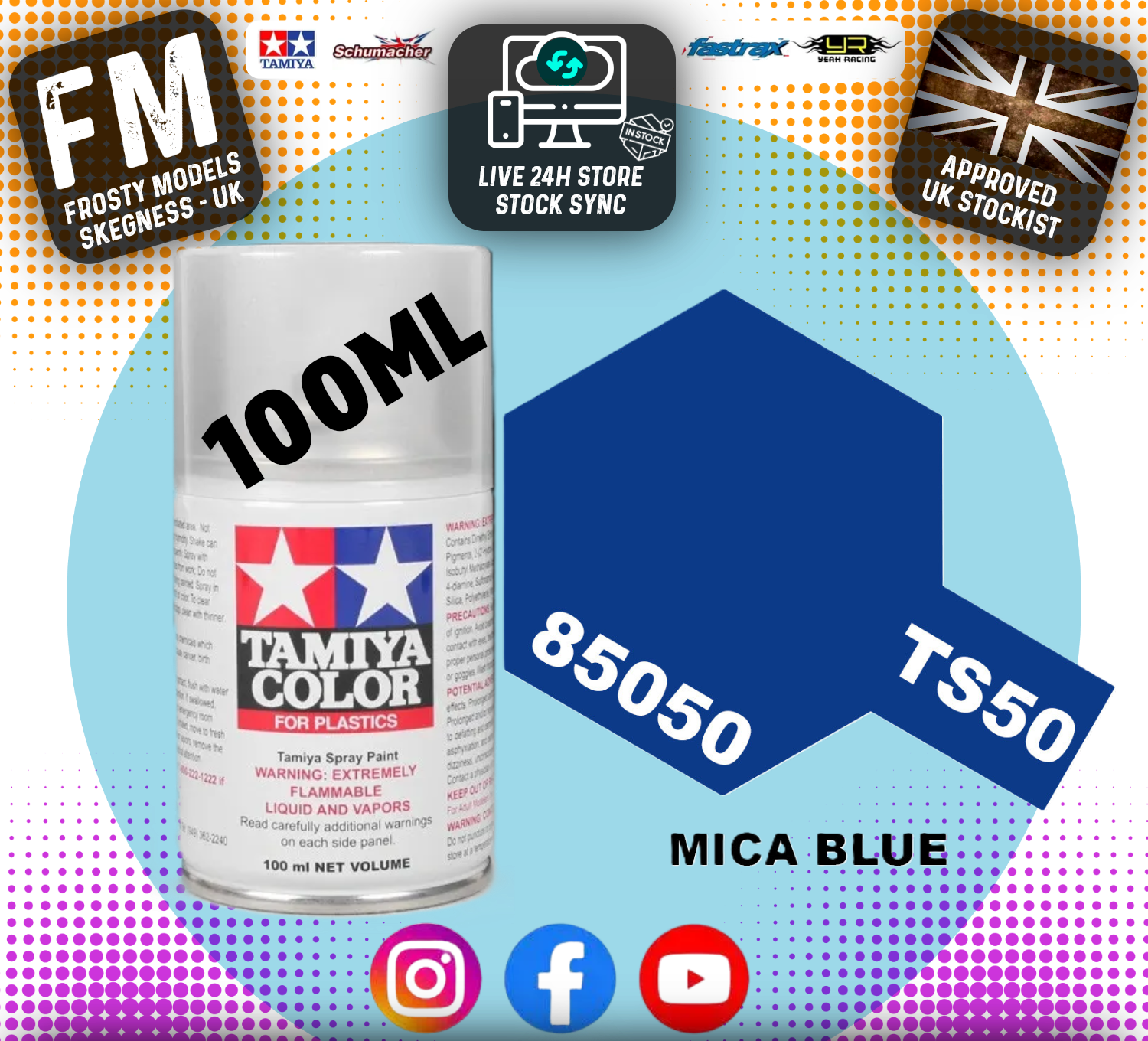 TAMIYA Color Spray TS50 Mica Blue - 100ml Per Modellismo Plastico