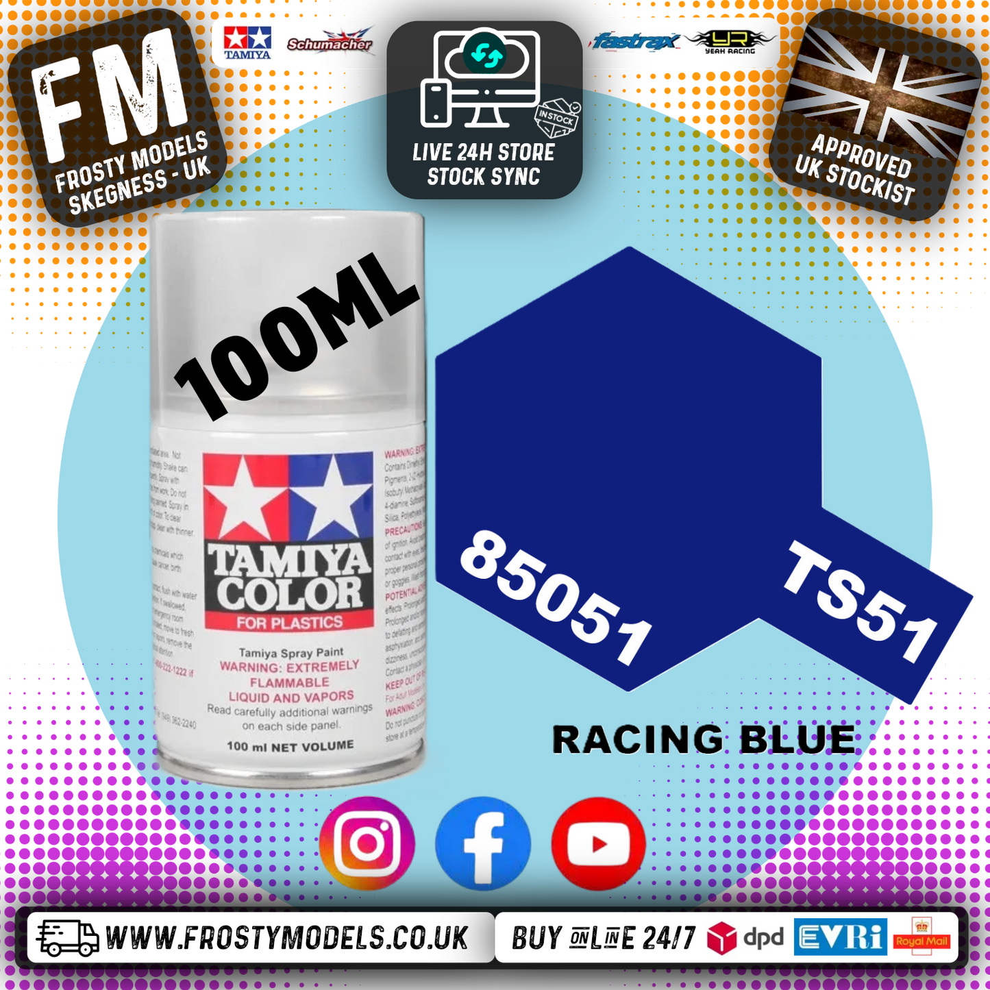 TAMIYA - TS SPRAY PAINT - Ts-51 Racing Blue