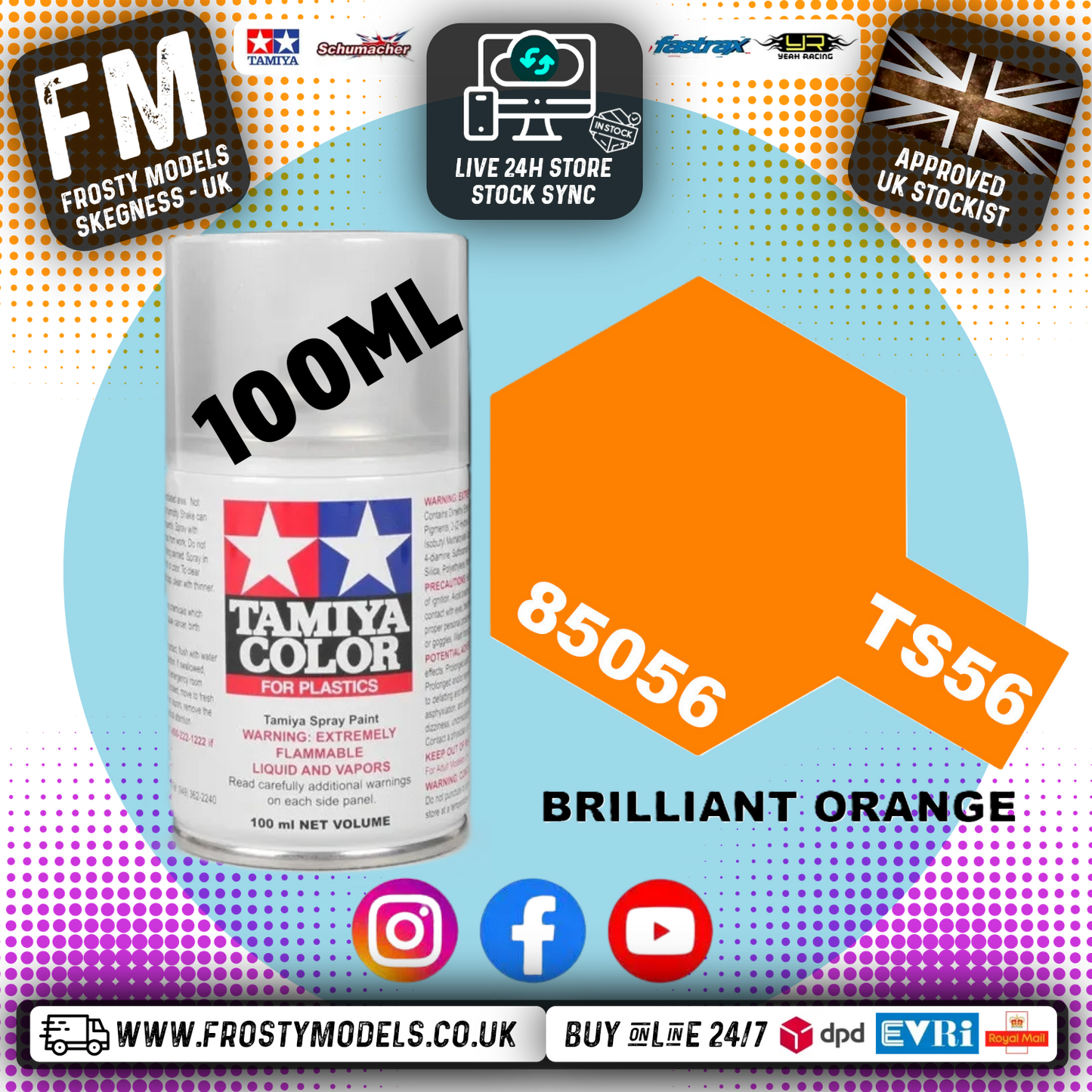 TAMIYA - TS SPRAY PAINT - Ts-56 Brilliant Orange
