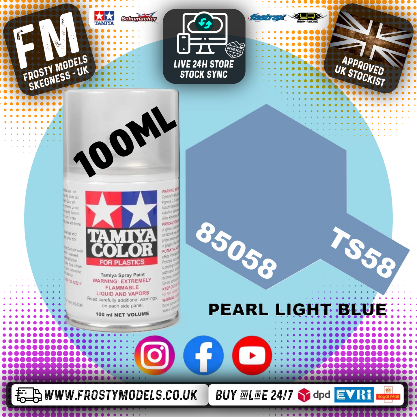 TAMIYA - TS SPRAY PAINT - Ts-58 Pearl Light Blue