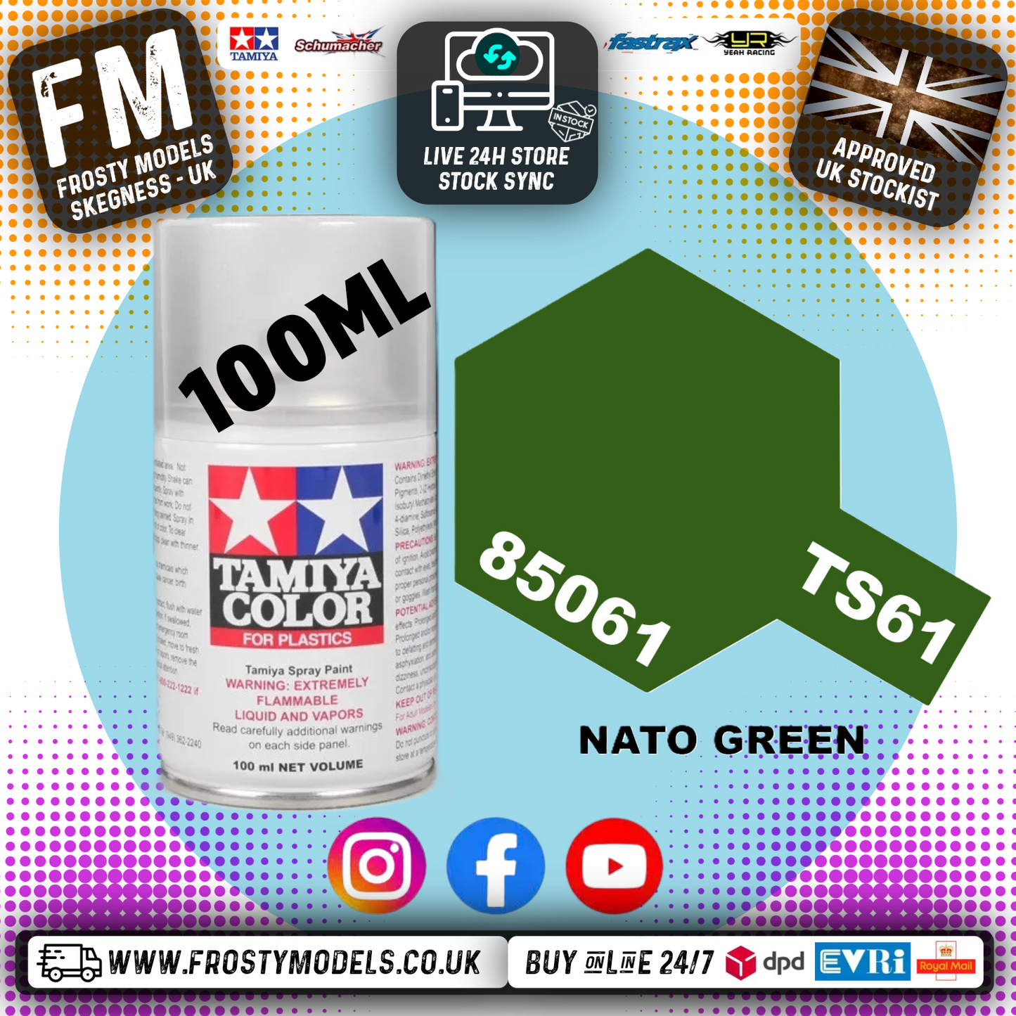 TAMIYA - TS SPRAY PAINT - Ts-61 Nato Green