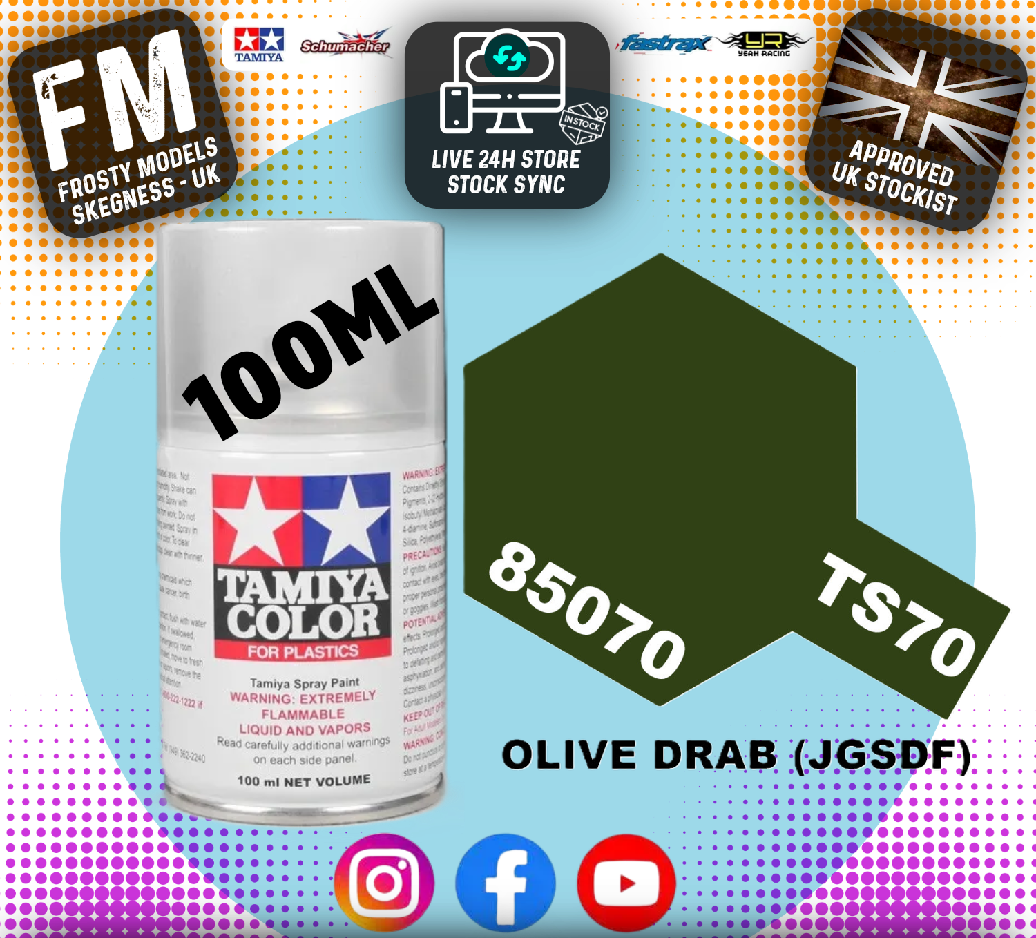 TAMIYA - TS SPRAY PAINT - TS70 Olive Drab (JGSDF)