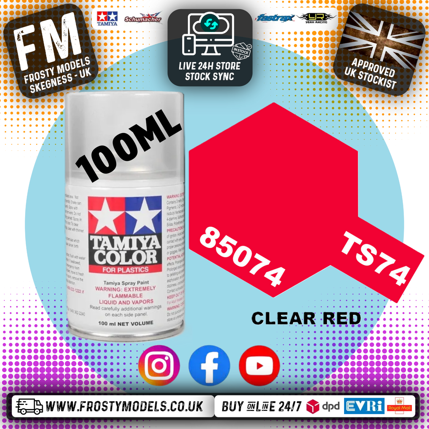 TAMIYA - TS SPRAY PAINT - Ts-74 Clear Red
