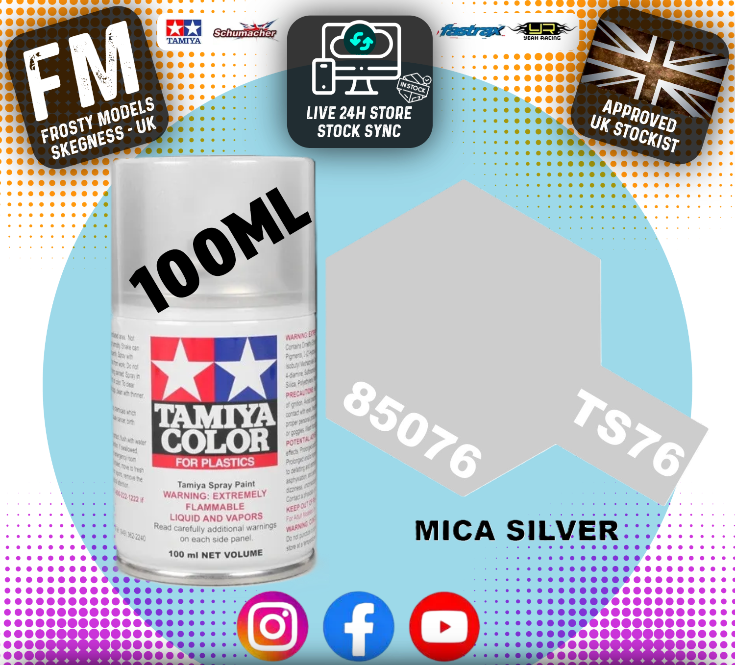 TAMIYA - TS SPRAY PAINT - Ts76 Mica Silver