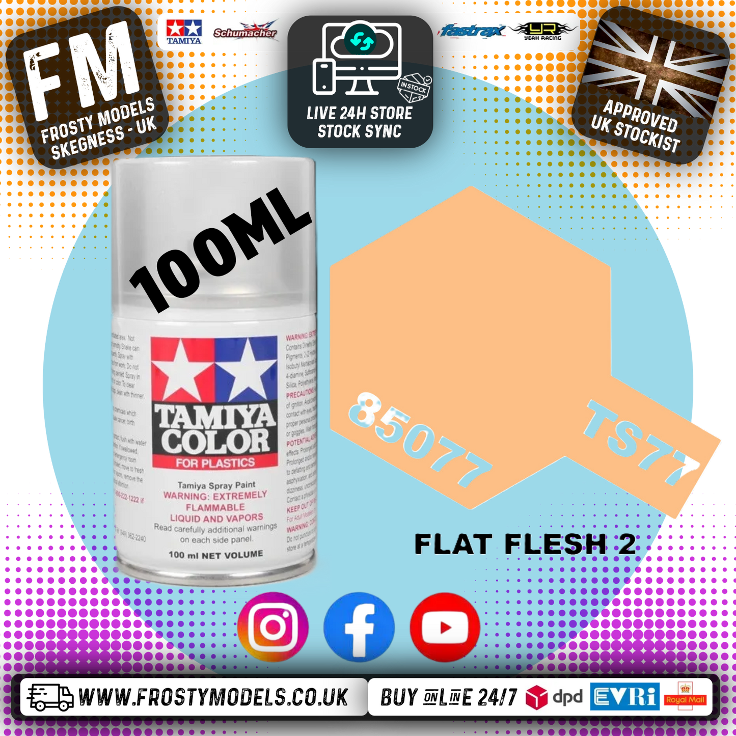 TAMIYA - TS SPRAY PAINT - Ts-77 Flat Flesh 2