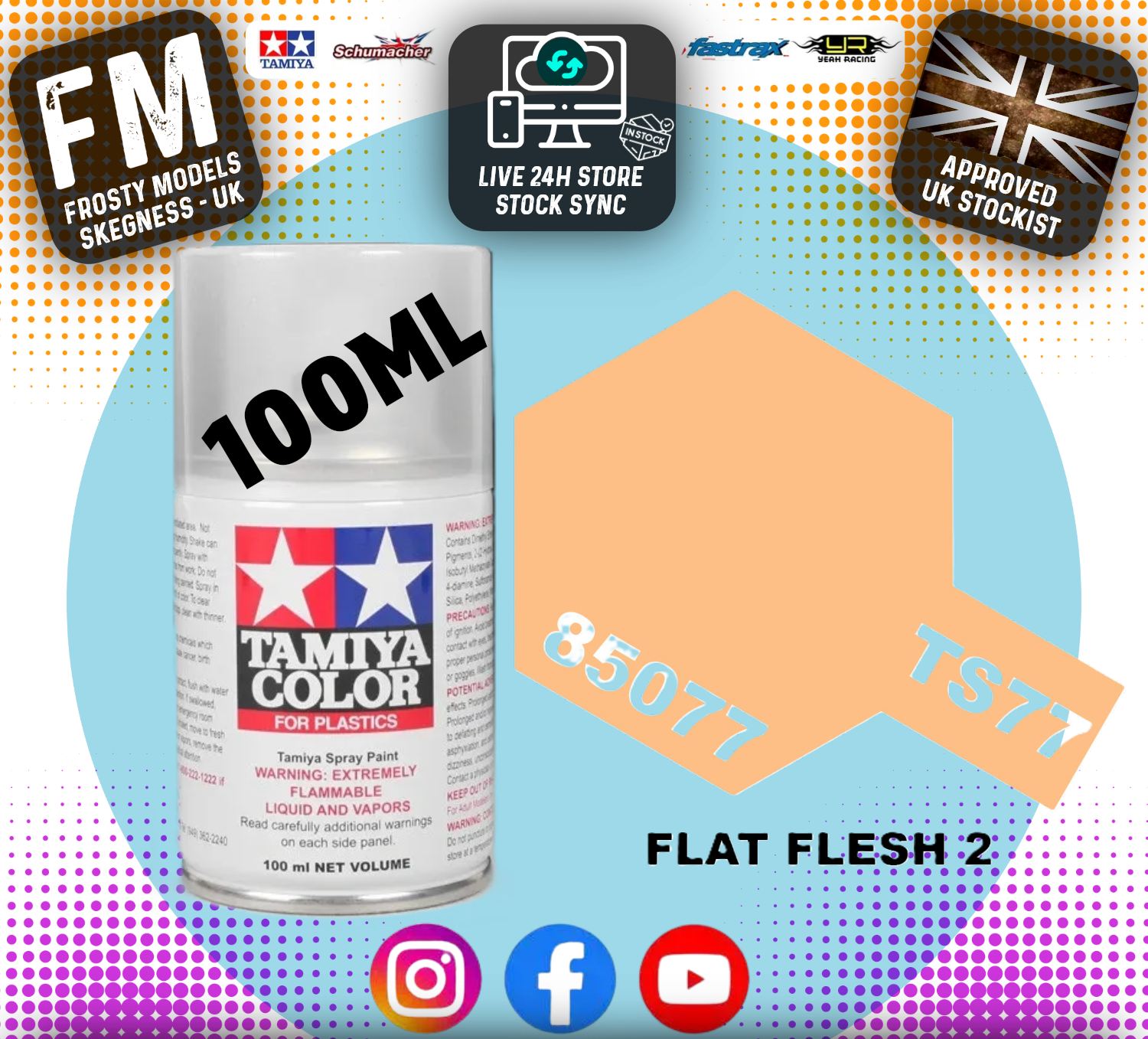 TAMIYA - TS SPRAY PAINT - Ts77 Flat Flesh 2
