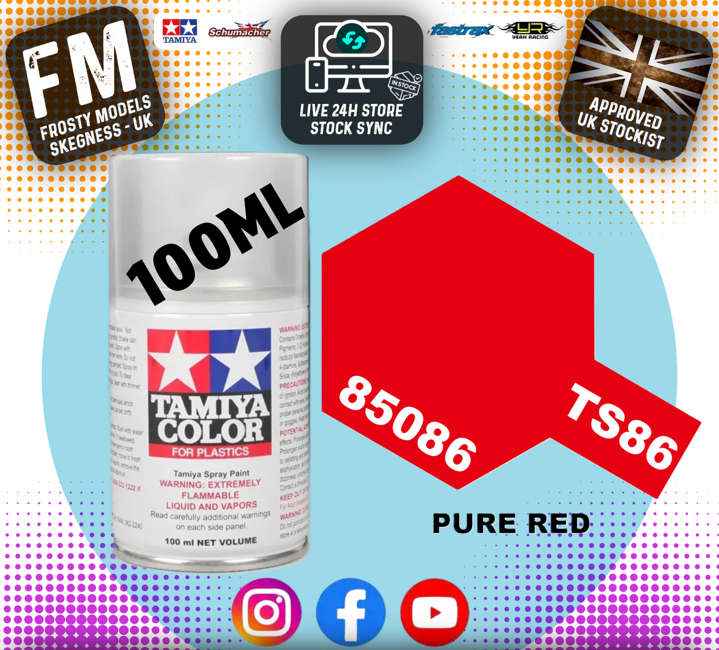 TAMIYA - TS SPRAY PAINT - Ts86 Pure Red