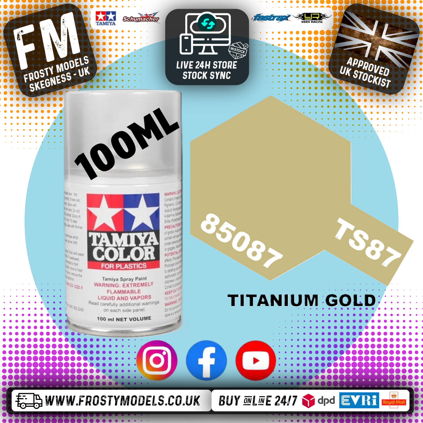 TAMIYA - TS SPRAY PAINT - Ts-87 Titanium Gold