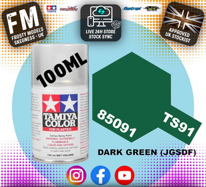 TAMIYA - TS SPRAY PAINT - TS91 Dark Green (JGSDF)