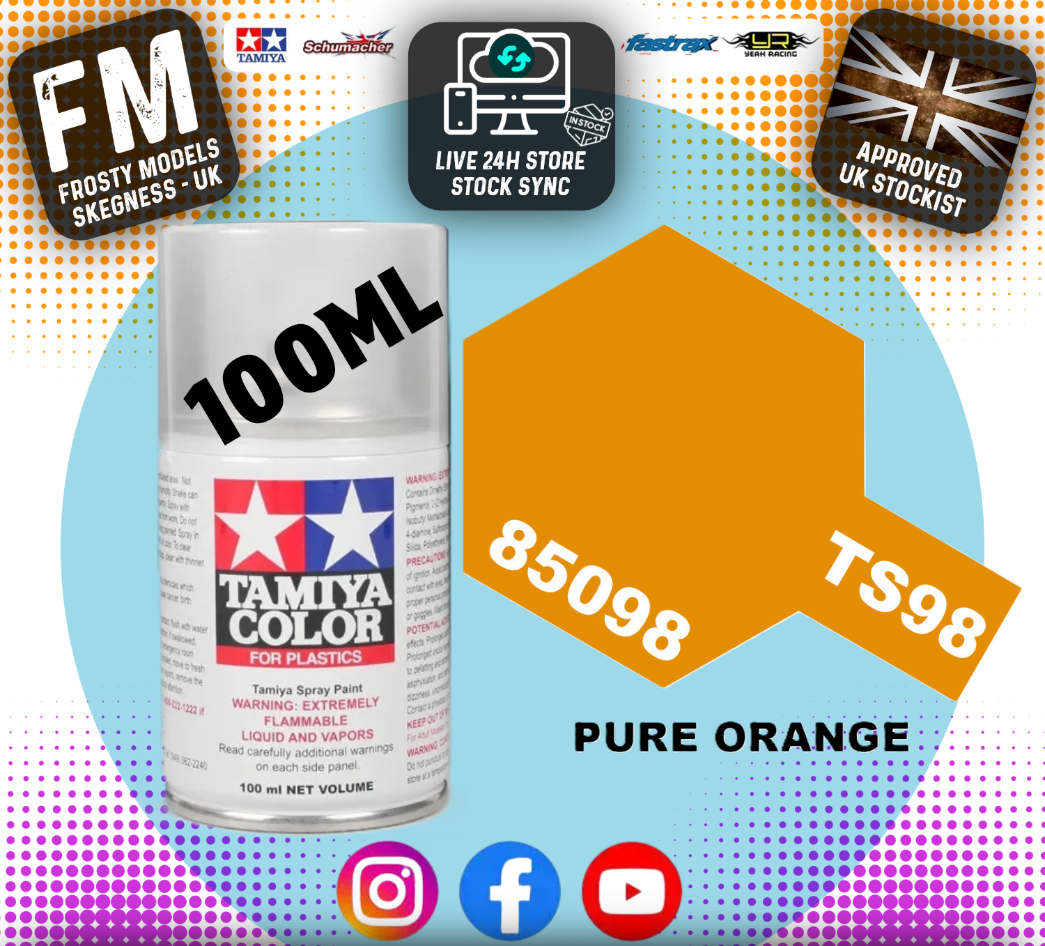 TAMIYA - TS SPRAY PAINT - Ts98 Pure Orange