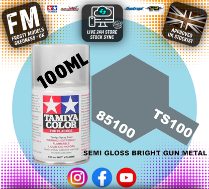 TAMIYA - TS SPRAY PAINT - Ts100 Sg Bright Gun Metal