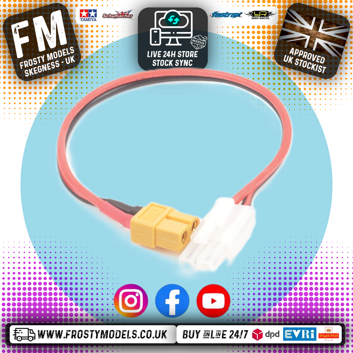 Sky RC - Charging Cable XT60 Female to Male Battery/Tamiya - SK-600023-12