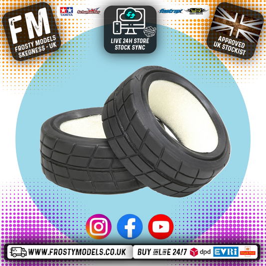 TAMIYA - 51023 1/10 RC CAR RACING RADIAL TIRES/TYRES w/inserts 24MM WIDE (2PCS)