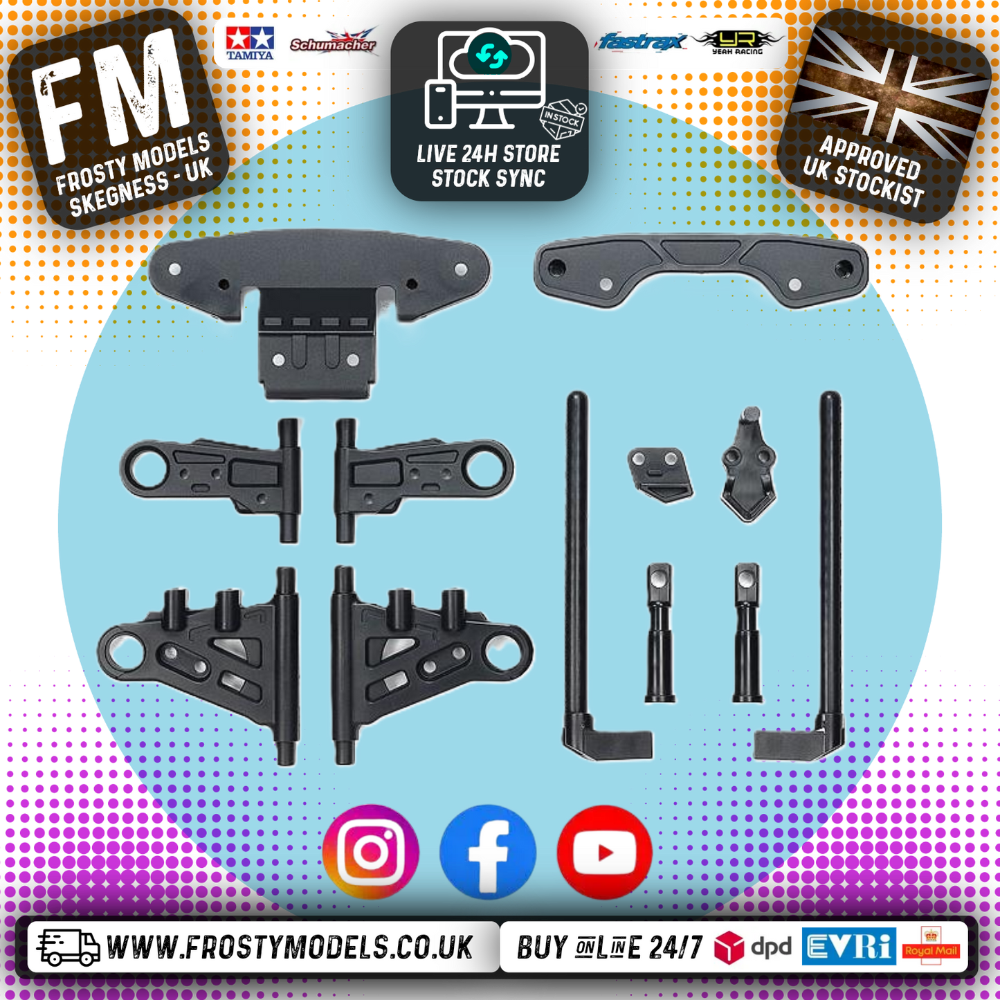 Tamiya - 51736 - BT-01 (BT01) T Parts Sus Arms, Body Points & Bumper Supports