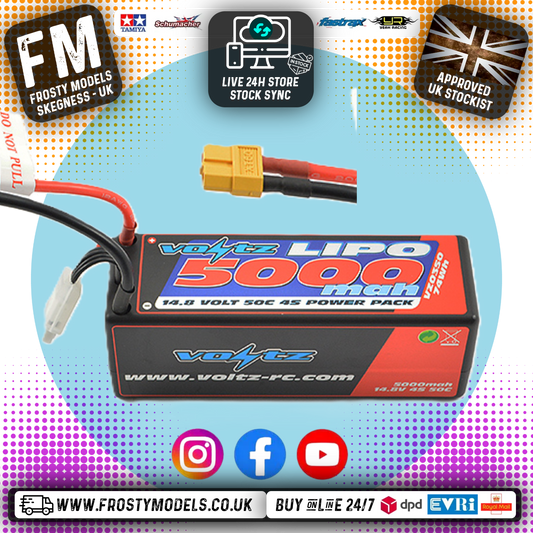 VOLTZ - 5000MAH 14.8V 4S - 30C LIPO BATTERY W/ XT60 PLUG (RC BUGGIES & TRUCKS) - VZ0350XT60