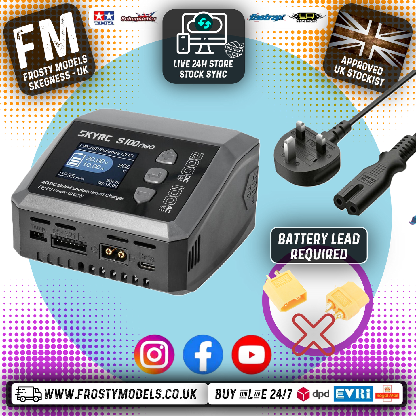 SKY RC - S100 NEO AC/DC 12A 1-6S LiPo/LiHV/LiFe/LiIon/NiMh BATTERY CHARGER FAST - SK-100202