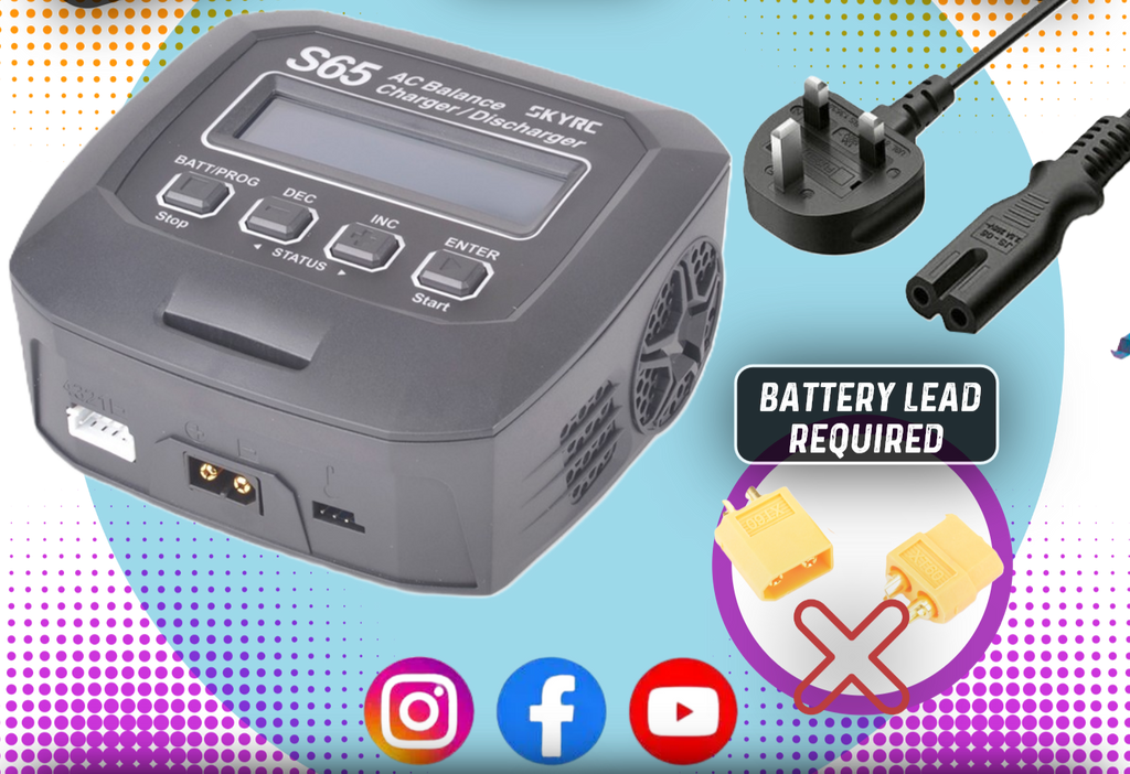 SKY RC - S65 BATTERY CHARGER AC 65W 6A 2-4S LiPo/LiFe/LiIon/LiHV & NiMH/NiCd - SK-100152-04