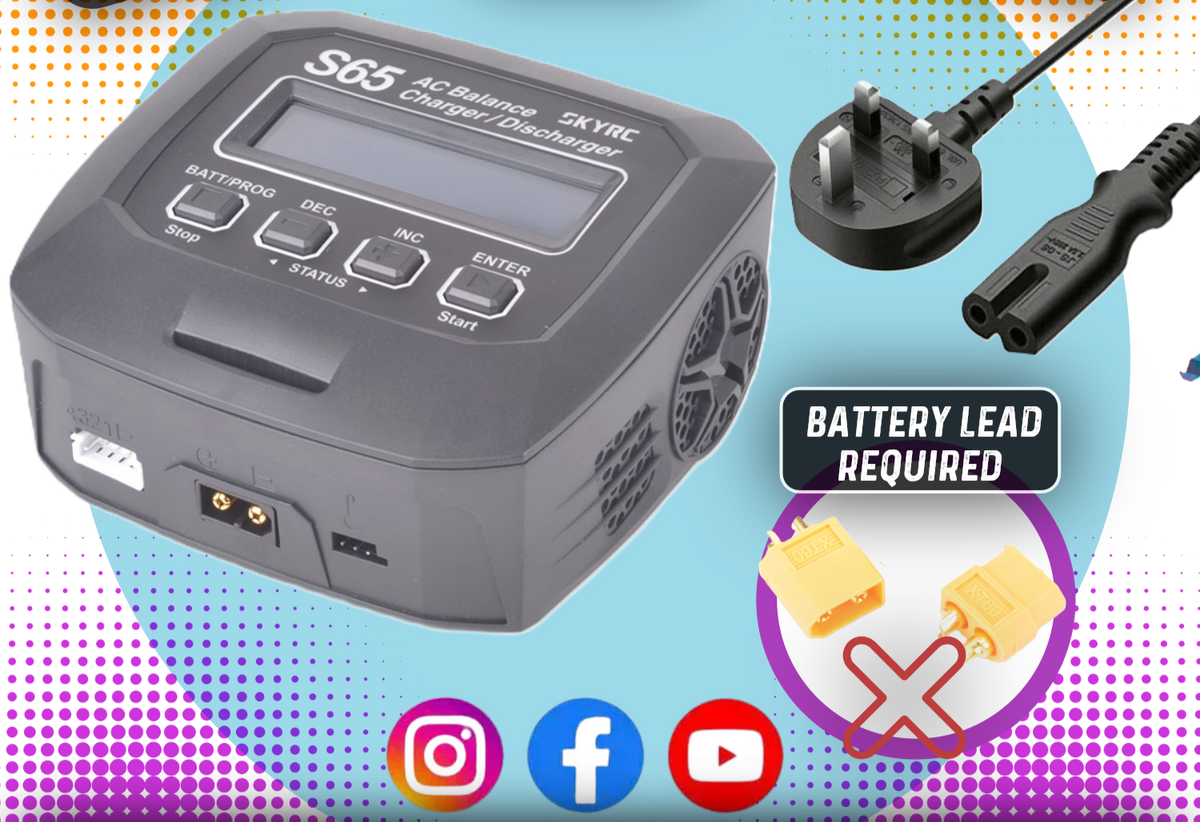 SKY RC - S65 BATTERY CHARGER AC 65W 6A 2-4S LiPo/LiFe/LiIon/LiHV & NiMH/NiCd - SK-100152-04