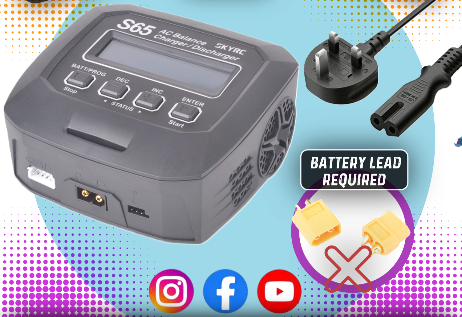 SKY RC - S65 BATTERY CHARGER AC 65W 6A 2-4S LiPo/LiFe/LiIon/LiHV & NiMH/NiCd - SK-100152-04